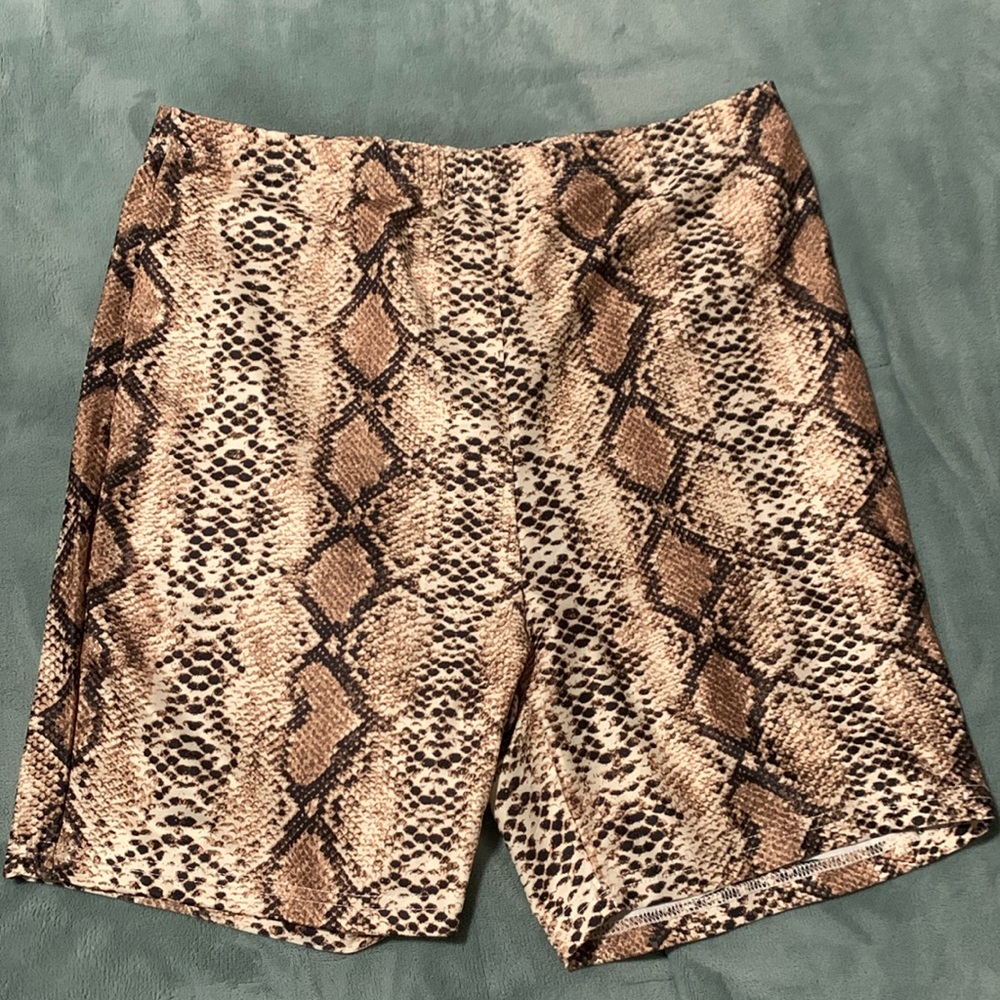 Snake skin biker shorts